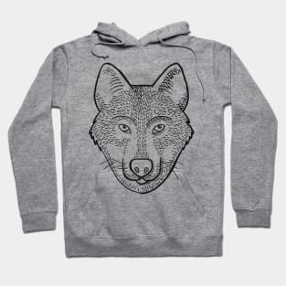 Wolf Face Black and White Hoodie